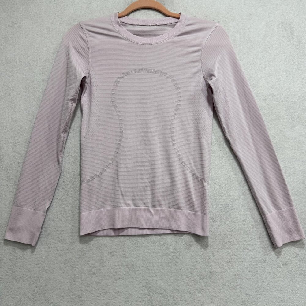 Lululemon Swiftly Tech Long Sleeve Shirt Womens Small Pink Seamless Running Crew